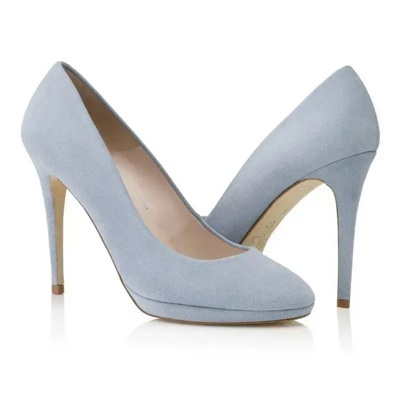 Emerald Green Velvet Block Heel Bridal Heels VOWALISSE bridal shoes – view 3