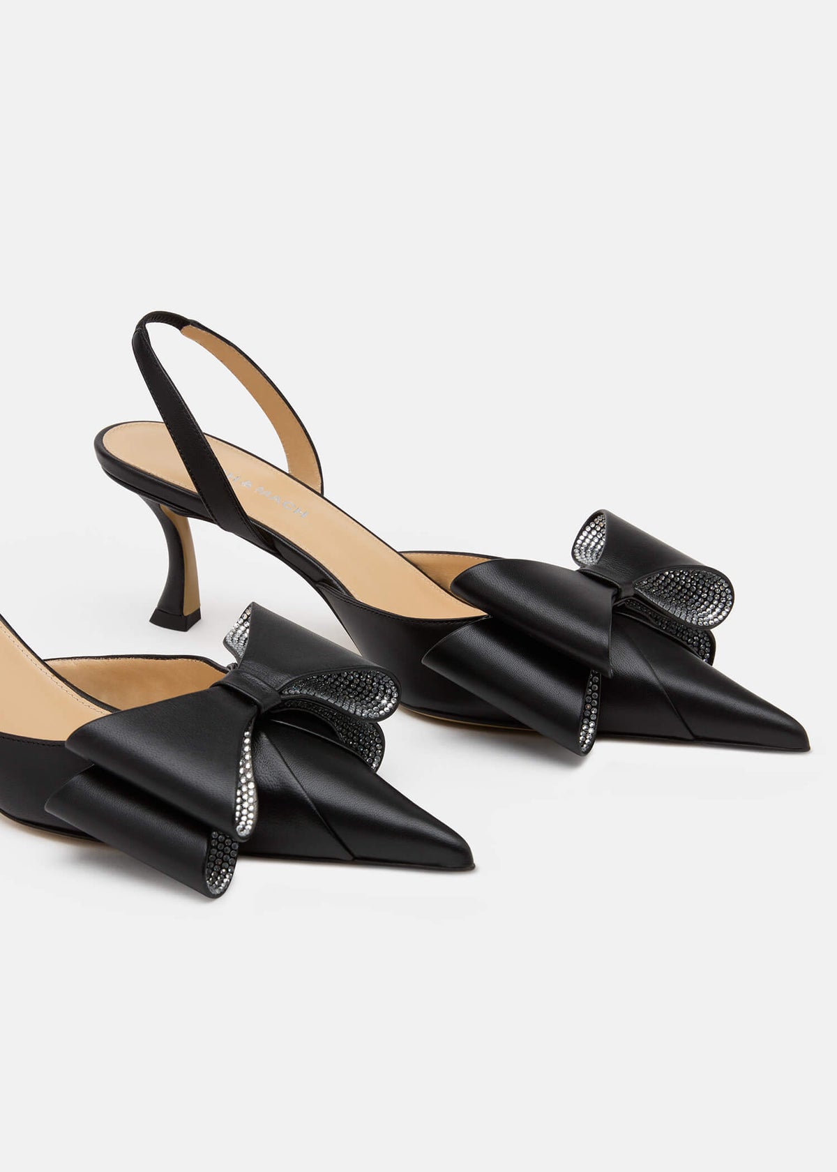 Calista Black Crystal Slingbacks – top view showing crystal, black, Vowalisse
