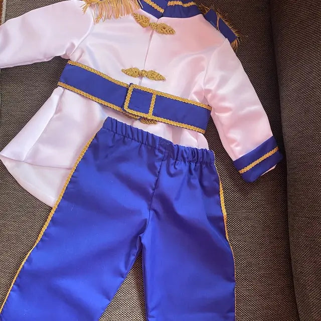 Fantasia Navy Blue & Gold Personalized Baby Prince Costume, baby boy first birthday outfit, additional product image 2 by