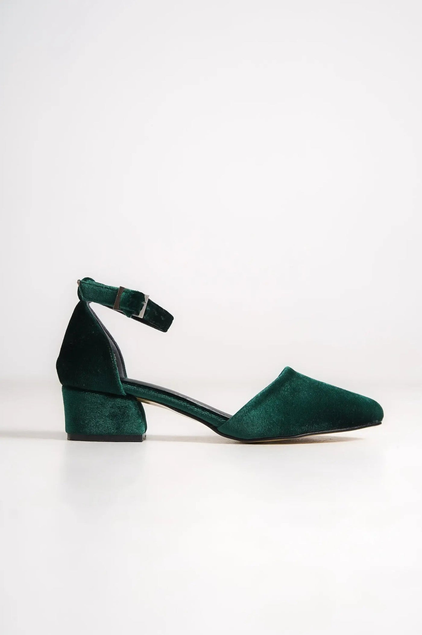Green Velvet Bridal Heels VOWALISSE bridal shoes – view 6