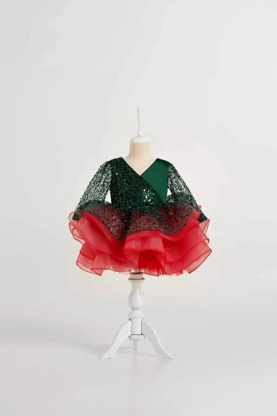 Gabrielle Red Mermaid Birthday Dress For Girls, baby girl first birthday dress, additional product image 2 by Vowalisse