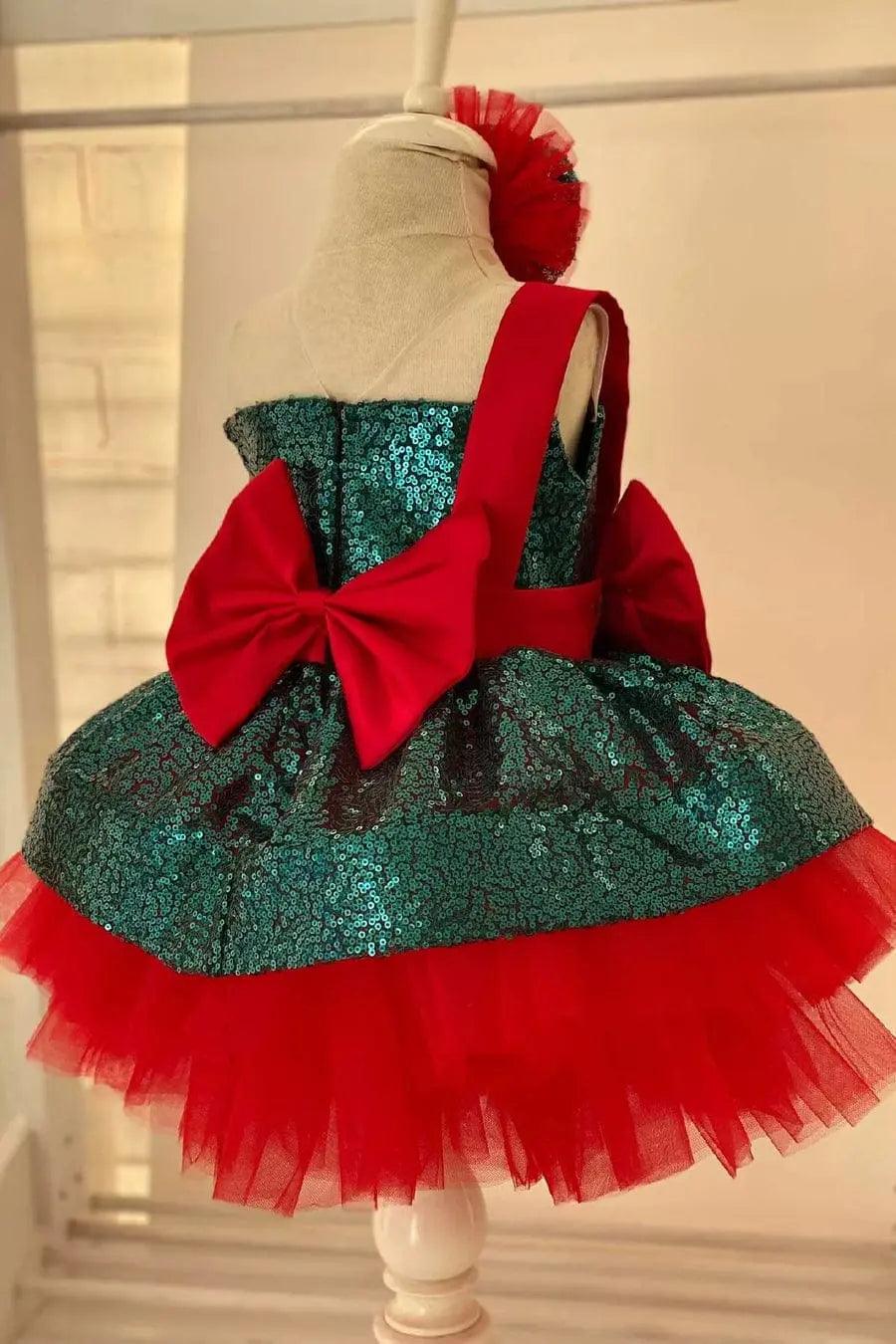Gabrielle Red Mermaid Birthday Dress For Girls, baby girl first birthday dress, additional product image 5 by Vowalisse