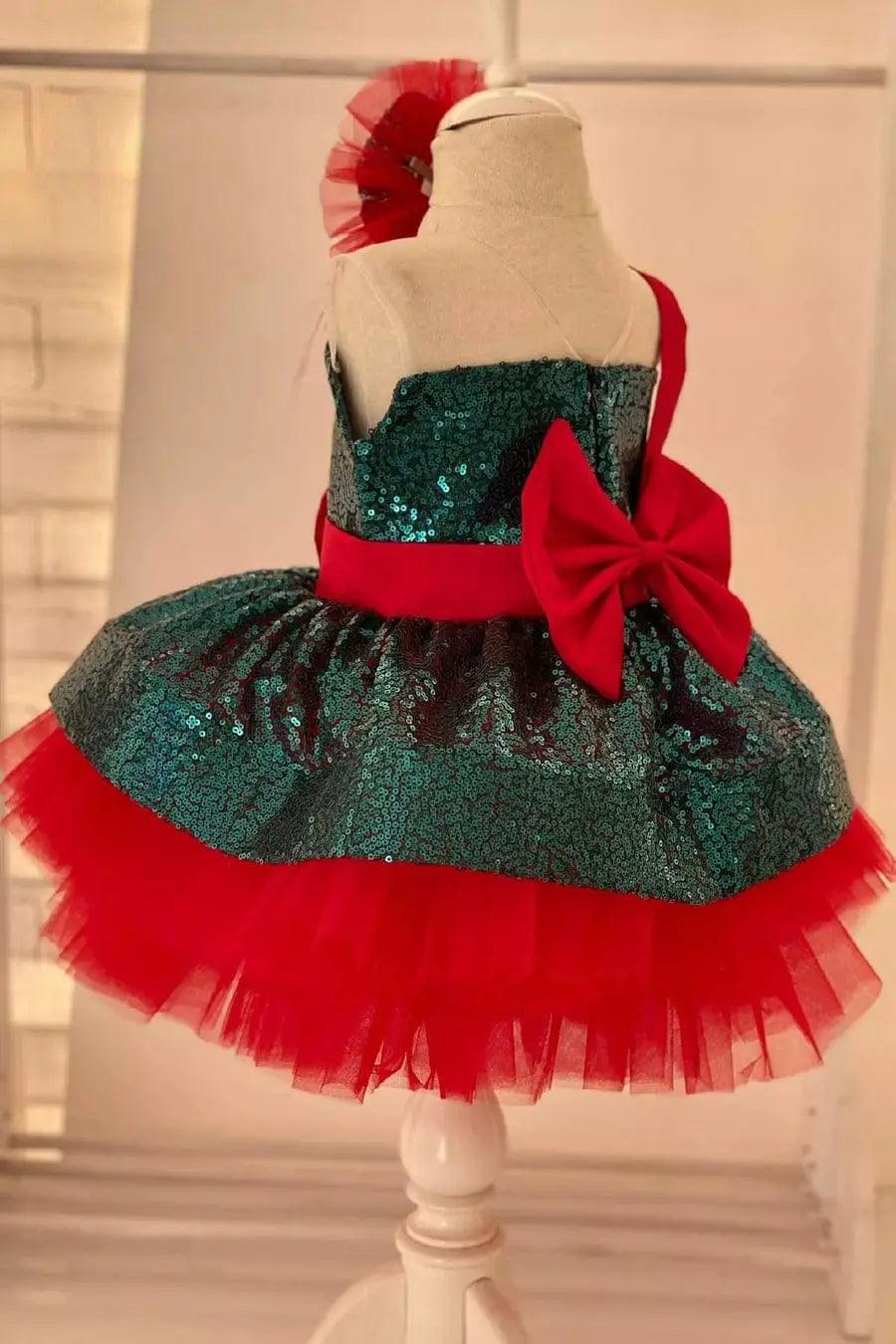 Gabrielle Red Mermaid Birthday Dress For Girls, baby girl first birthday dress, additional product image 7 by Vowalisse