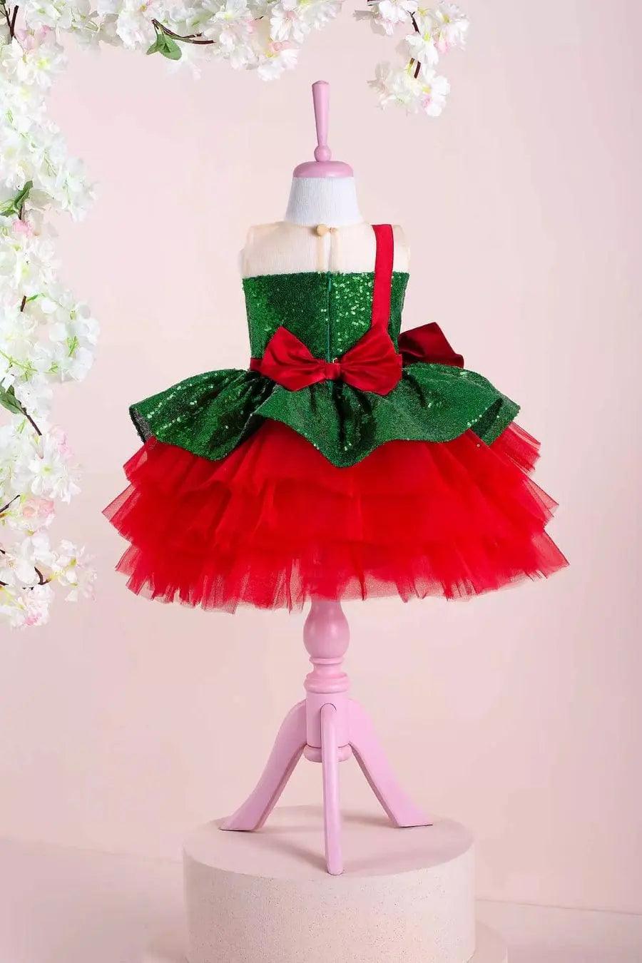 Gabrielle Red Mermaid Birthday Dress For Girls, baby girl first birthday dress, additional product image 9 by Vowalisse