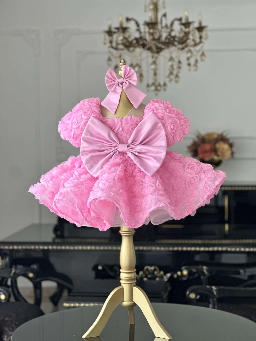 Bridal Pink Mermaid Birthday Dress For Girls, baby girl first birthday dress, additional product image 3 by Vowalisse