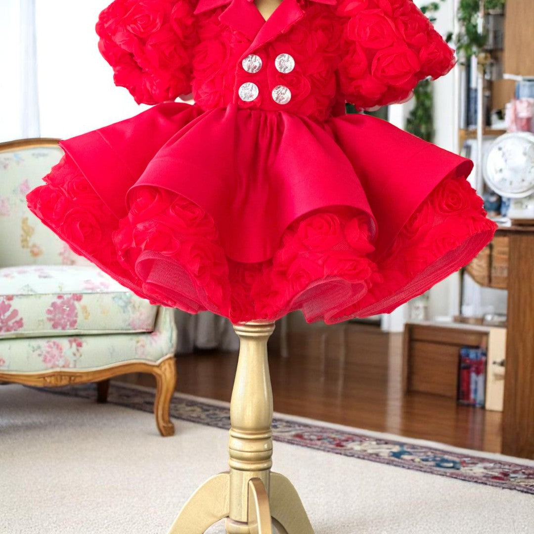 Bridal Pink Mermaid Birthday Dress For Girls, baby girl first birthday dress, additional product image 11 by Vowalisse