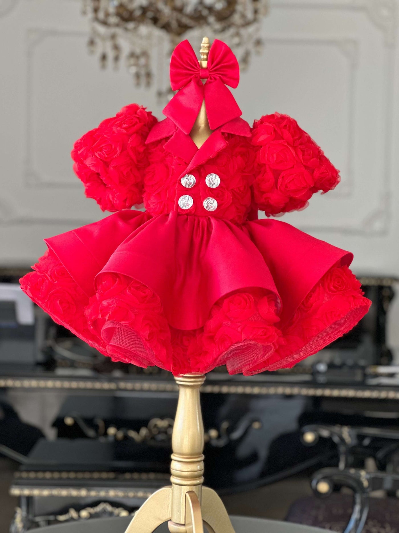 Bridal Pink Mermaid Birthday Dress For Girls, baby girl first birthday dress, main product image by Vowalisse