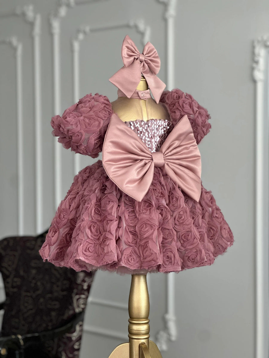 Begonia Powder Pink Mermaid Birthday Dress For Girls – Vowalisse
