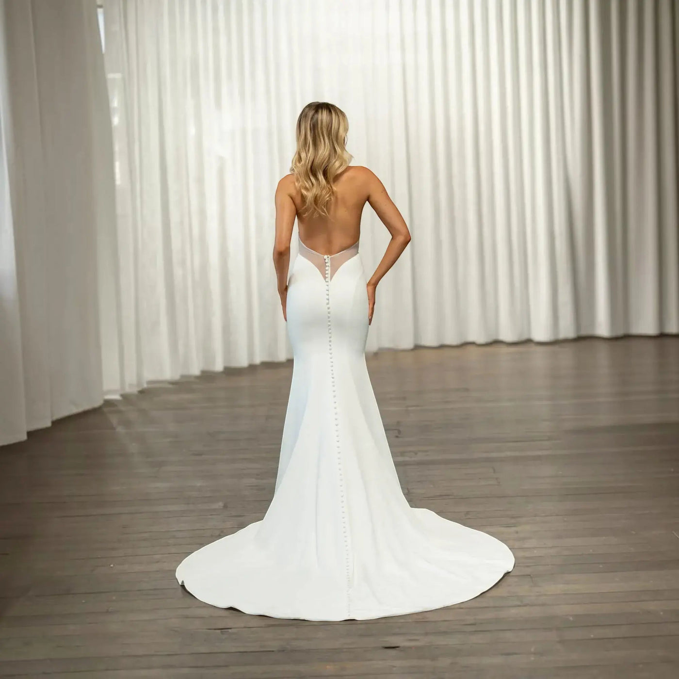 Celeste Silk A-Line Wedding Dress VOWALISSE bridal gown – view 3