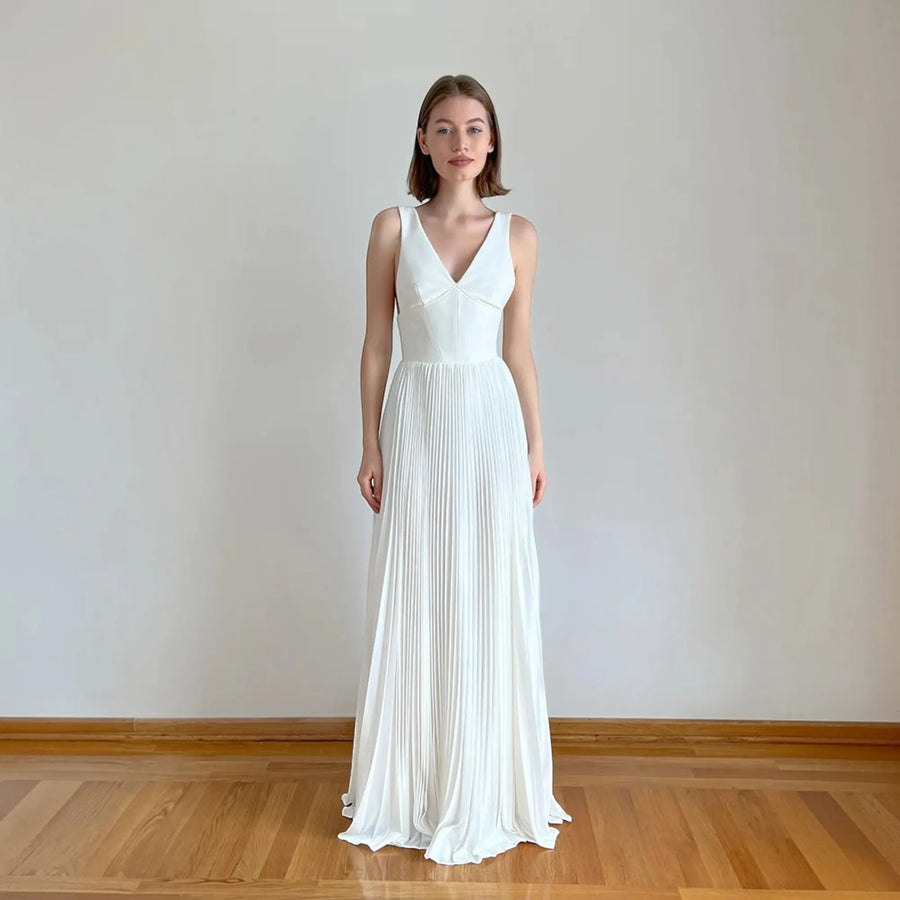 Elara Silk A-Line Wedding Dress | VOWALISSE
