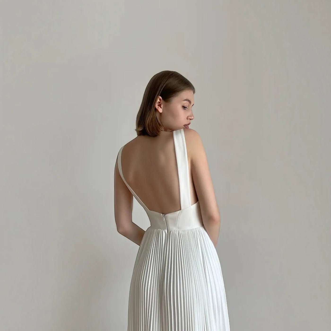 Elara Silk A-Line Wedding Dress VOWALISSE bridal gown – view 4