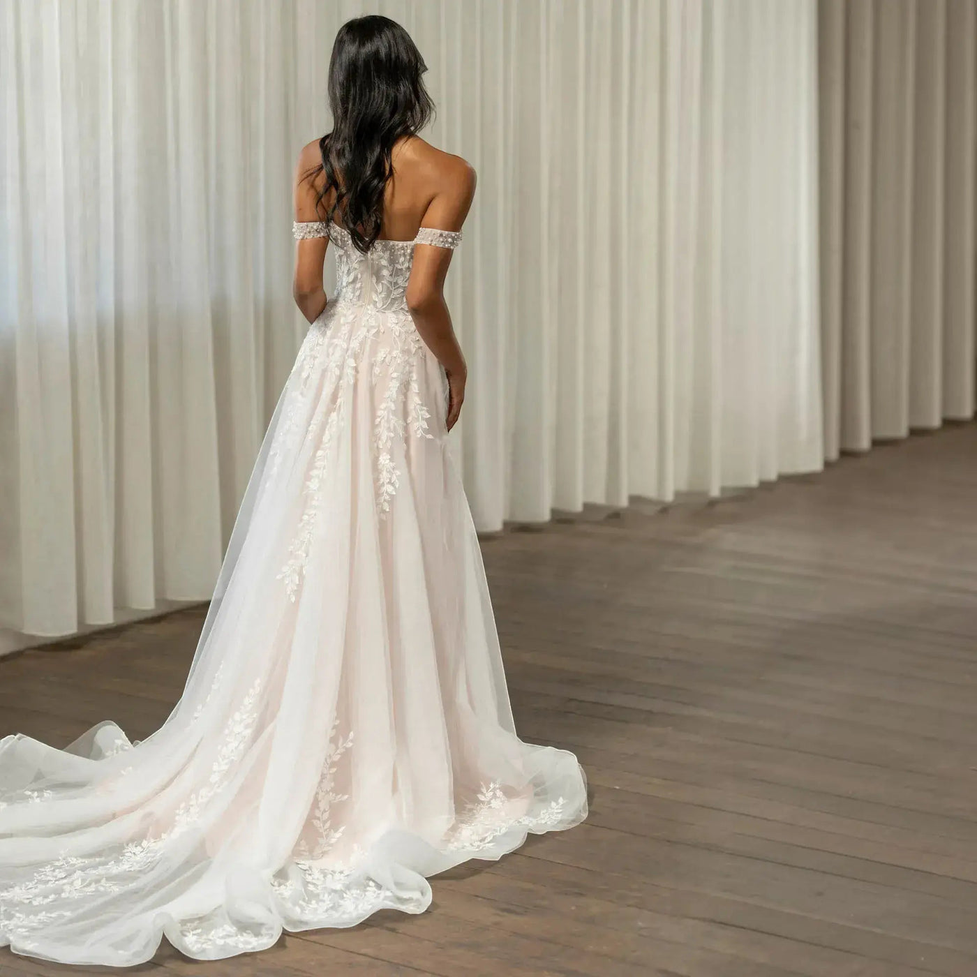 Serena Silk A-Line Wedding Dress VOWALISSE bridal gown – view 4