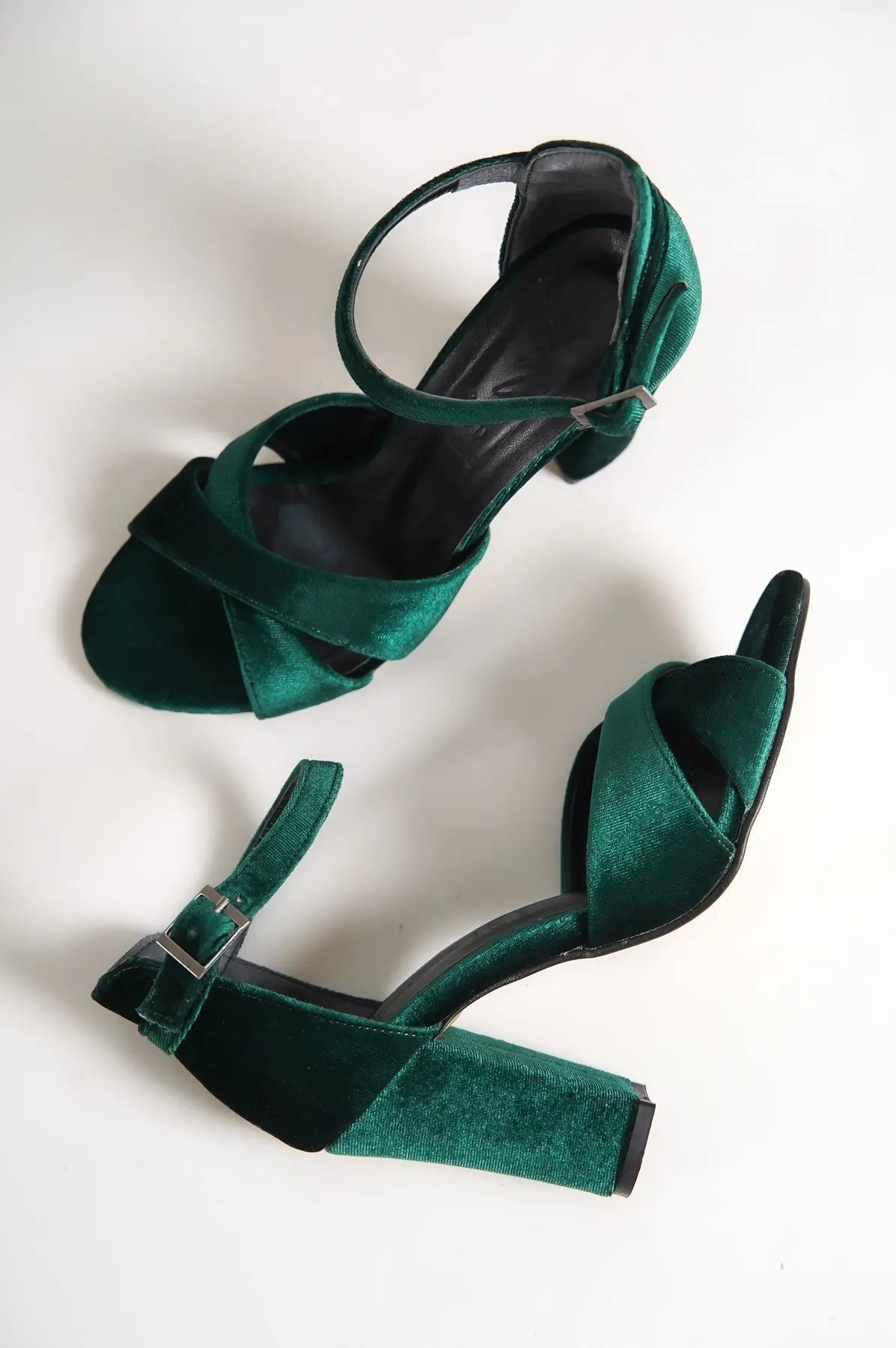 Jany Green Velvet Bridal Heels VOWALISSE bridal shoes – view 4