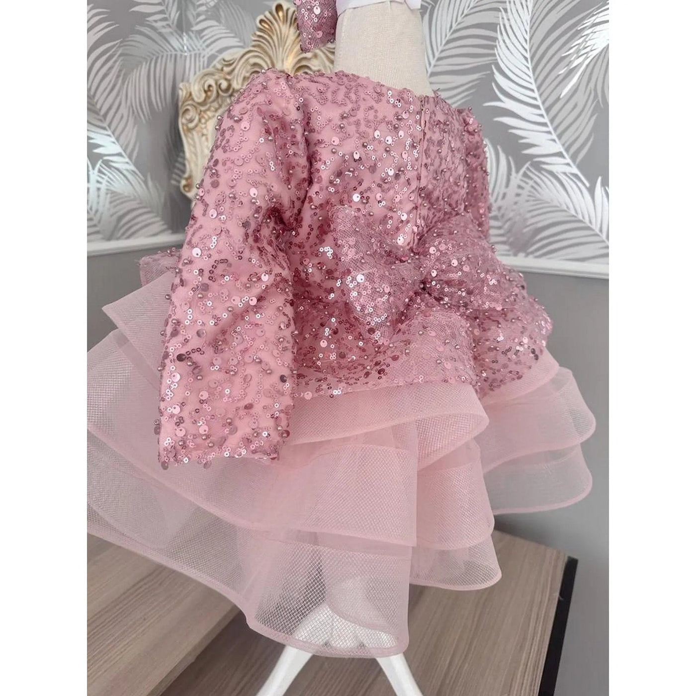 Flower Pink Mermaid Birthday Dress For Girls, baby girl first birthday dress, additional product image 14 by Vowalisse