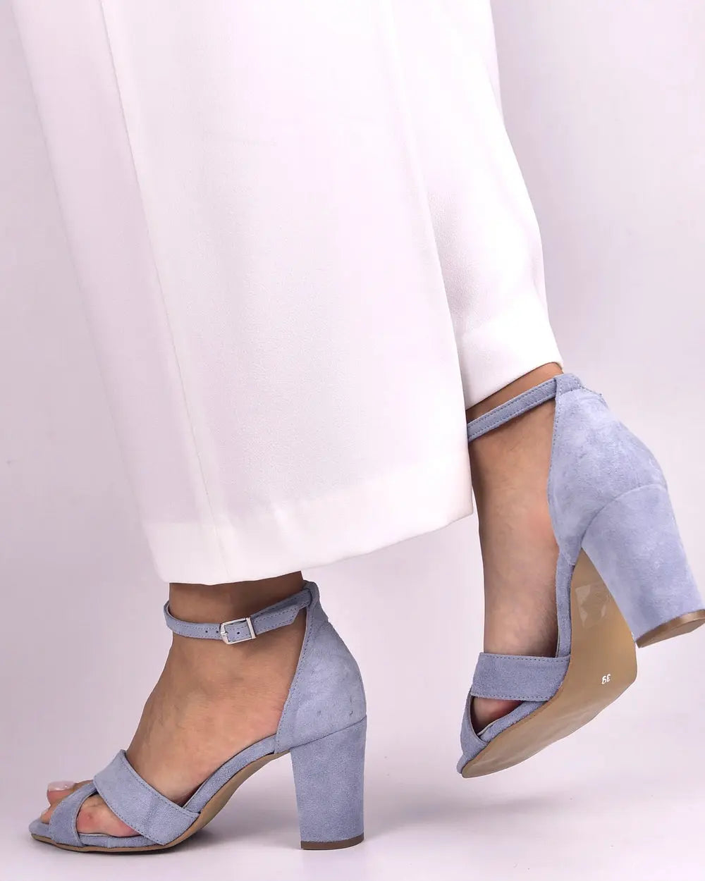 Green Velvet Block Heel Bridal Heels VOWALISSE bridal shoes – view 2