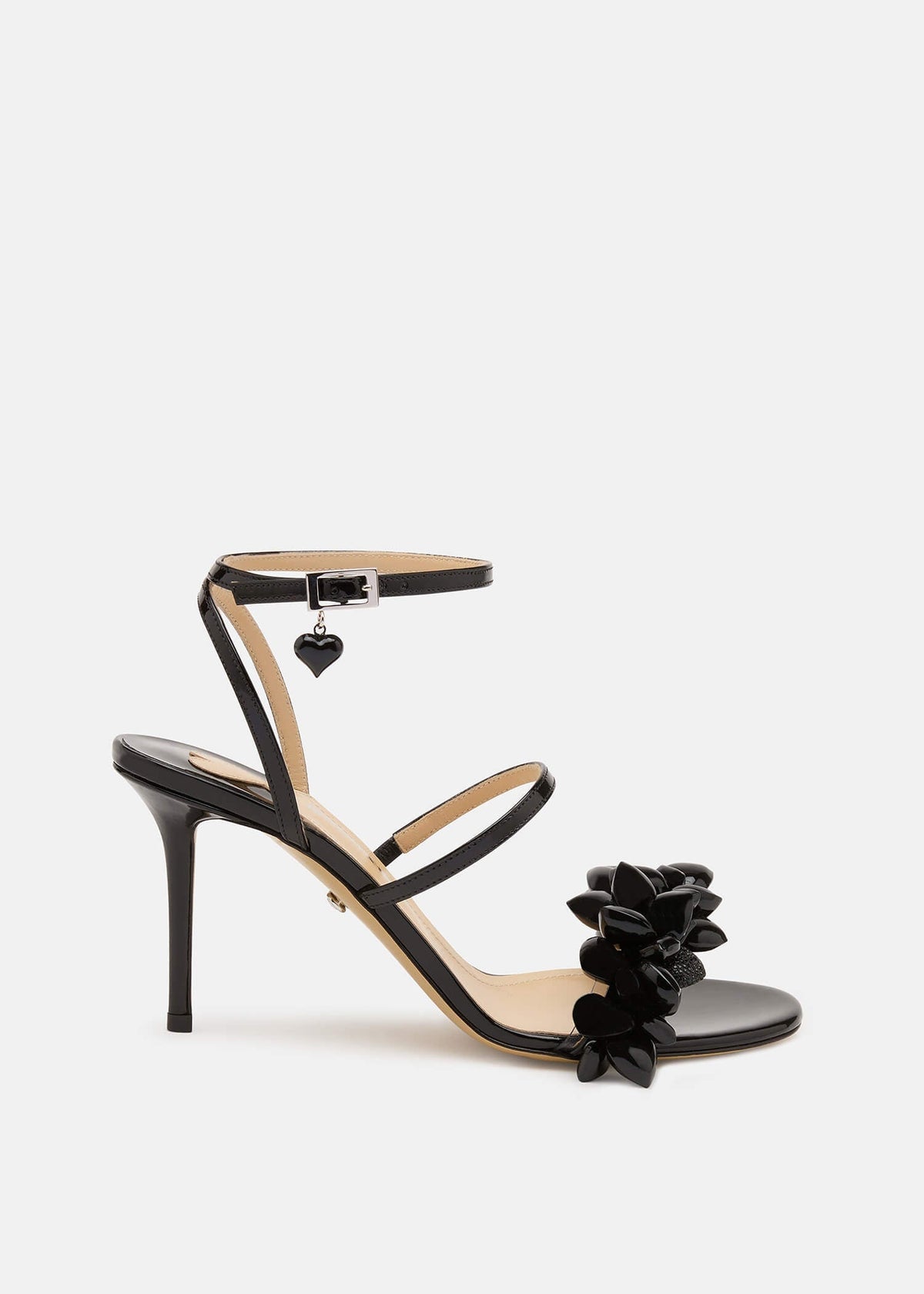 Lavinia Black White Black Sandals – front three-quarter view showing black, red, Vowalisse