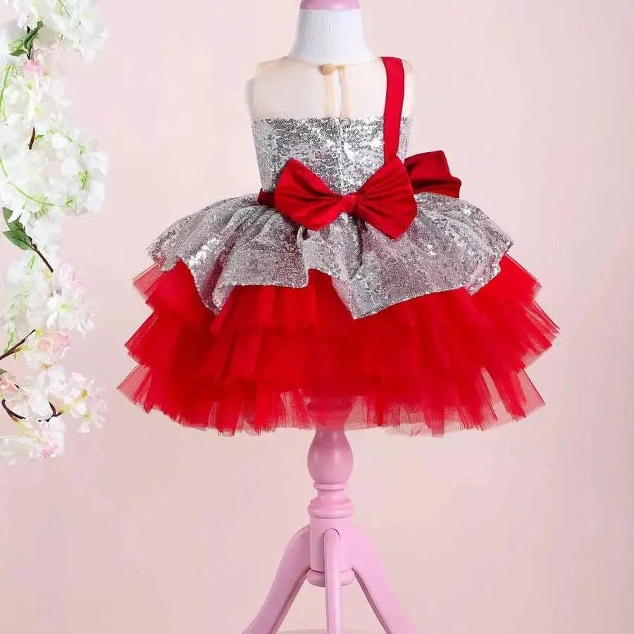 Lace Red Flower Girl Birthday Dress – Vowalisse