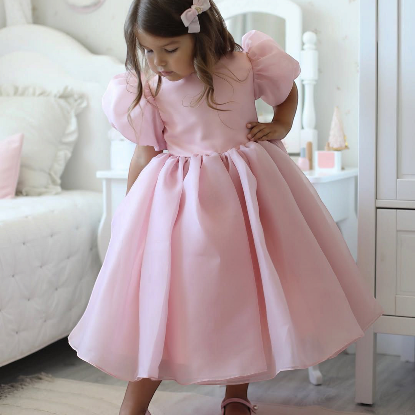 Butterfly Pink Mermaid Birthday Dress For Girls, baby girl first birthday dress, additional product image 5 by Vowalisse