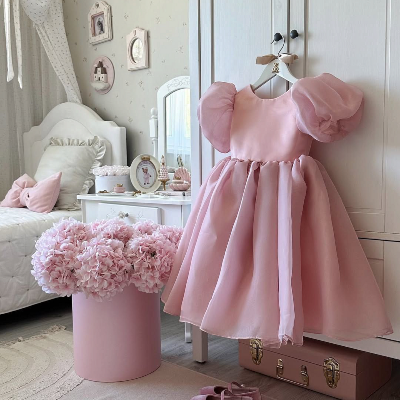 Butterfly Pink Mermaid Birthday Dress For Girls, baby girl first birthday dress, additional product image 2 by Vowalisse
