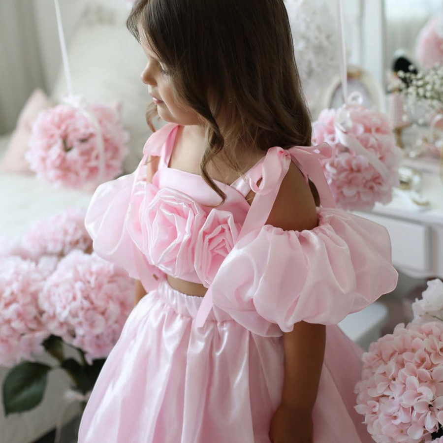 Butterfly Pink Mermaid Birthday Dress For Girls 3 – Vowalisse