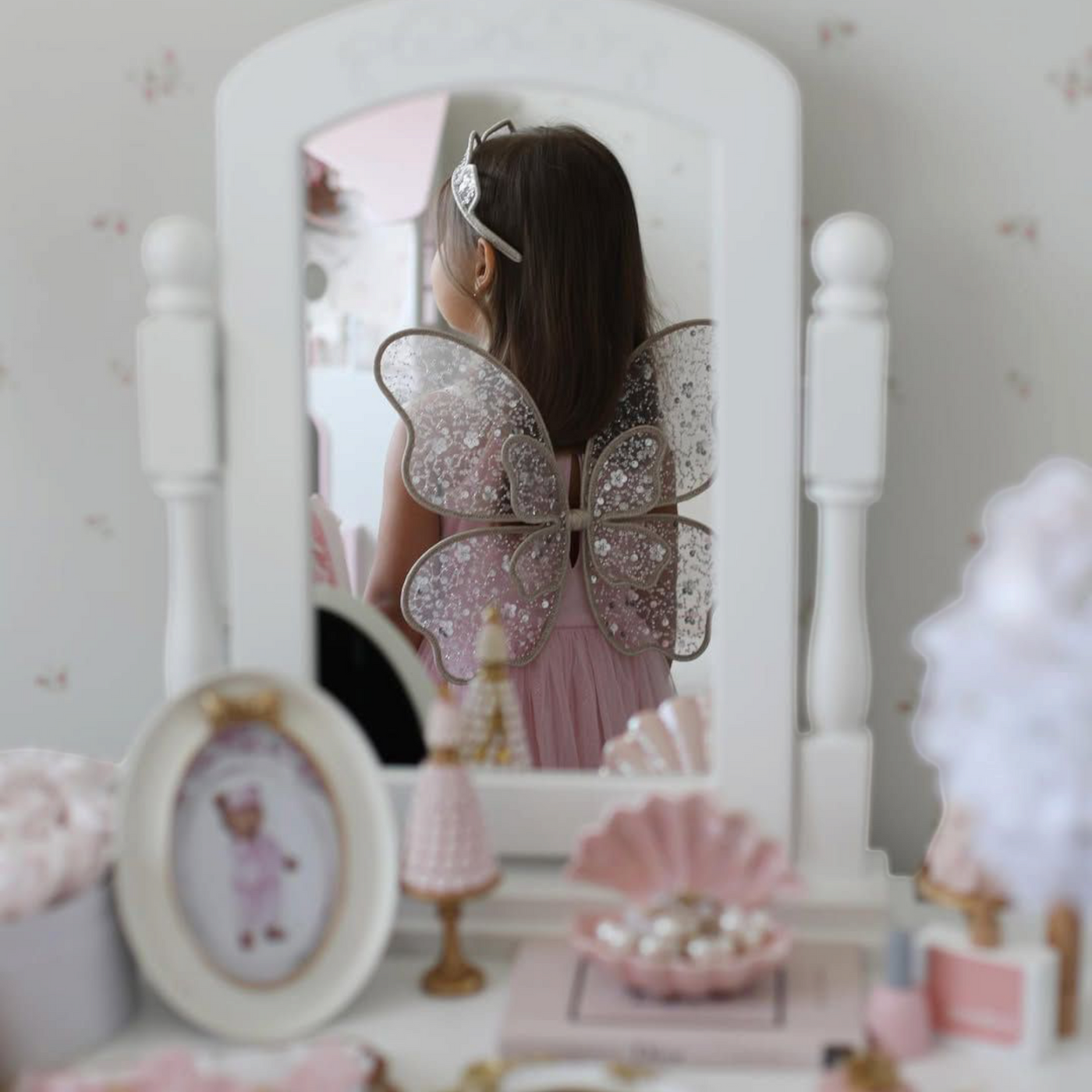 Butterfly Pink Mermaid Birthday Dress For Girls 2, baby girl first birthday dress, additional product image 7 by Vowalisse