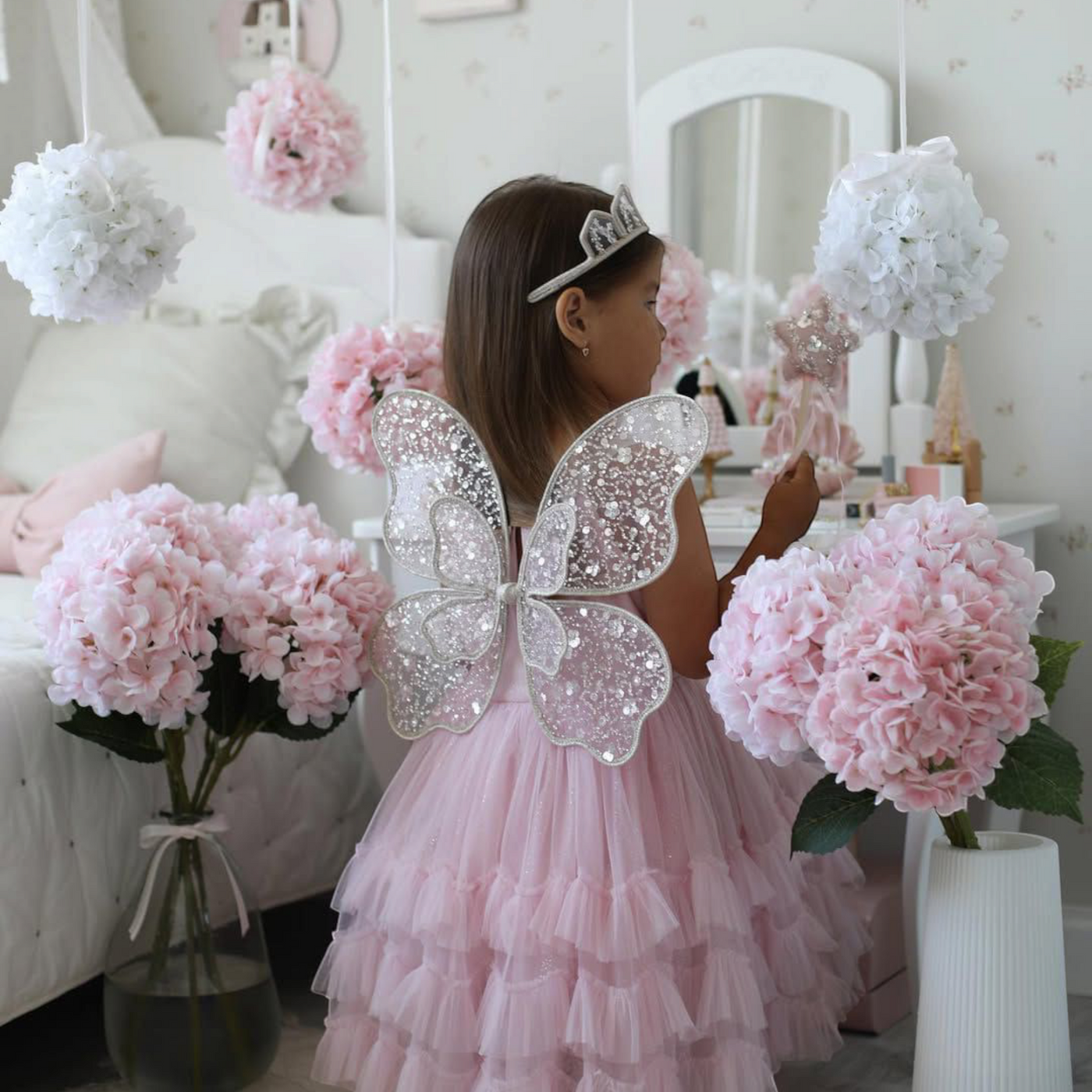 Butterfly Pink Mermaid Birthday Dress For Girls 2, baby girl first birthday dress, additional product image 4 by Vowalisse