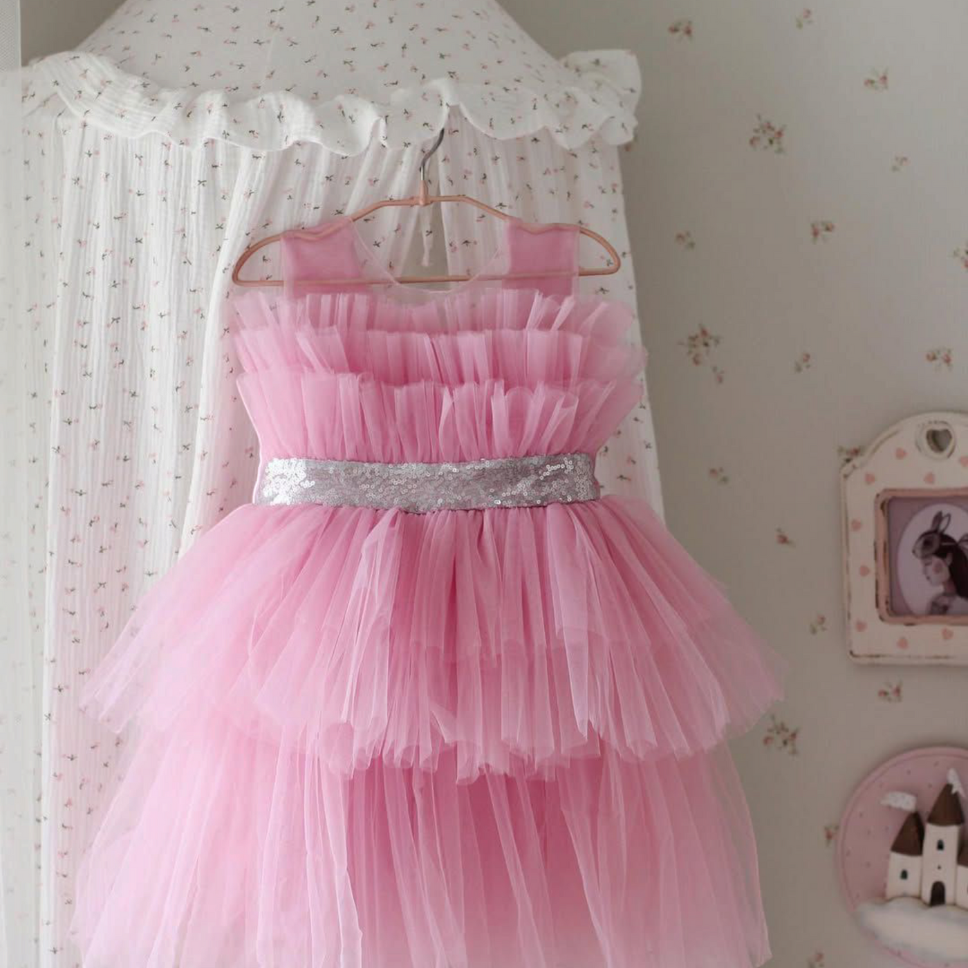 Butterfly Pink Mermaid Birthday Dress For Girls 4, baby girl first birthday dress, additional product image 2 by Vowalisse