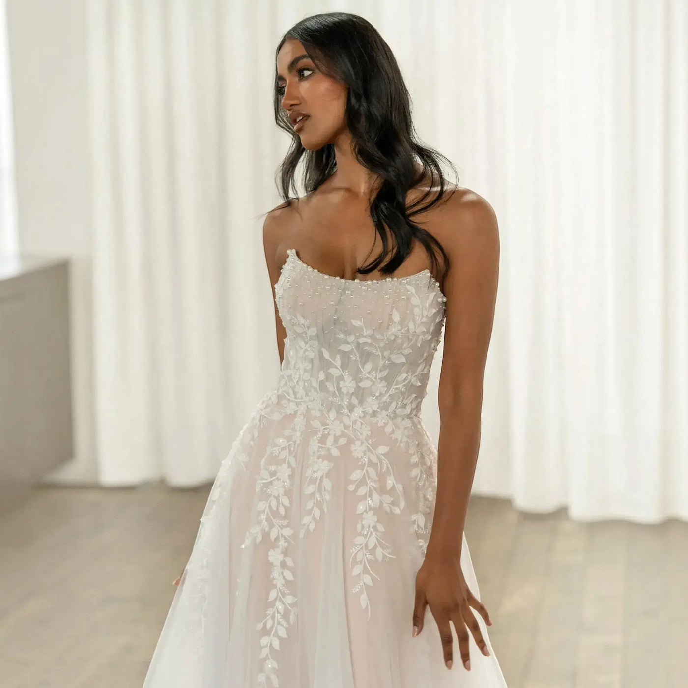 Destination Silk A-Line Wedding Dress VOWALISSE bridal gown – view 2