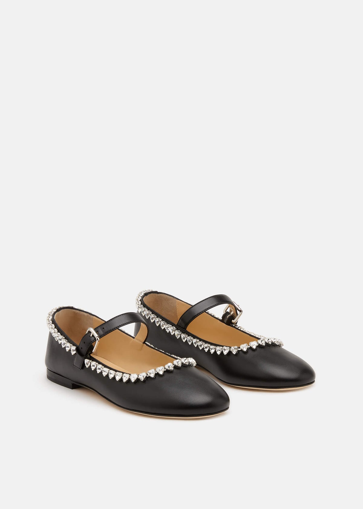 Kiara Black Black Flats – side profile showing black, Vowalisse