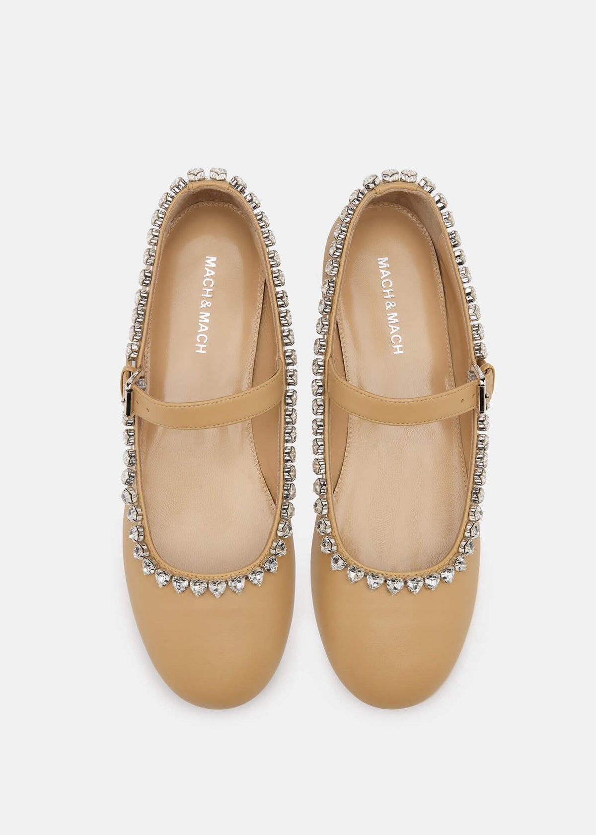 Imogen Nude Nude Flats – crystal detail view showing nude, Vowalisse
