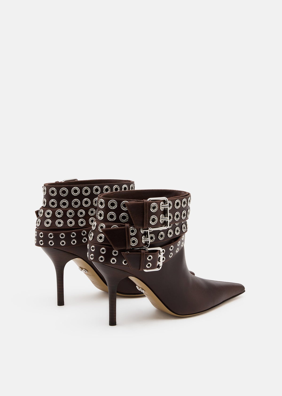 Adriana Brown Red Boots – heel view showing red, Vowalisse