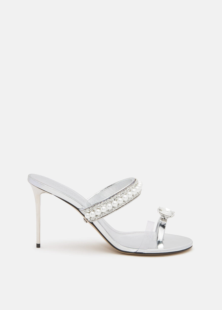Alessia Silver Crystal Mules