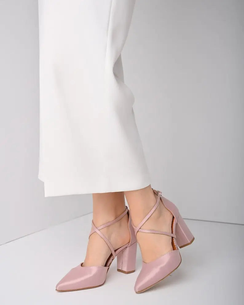Navy Bridal Heels VOWALISSE bridal shoes – view 1
