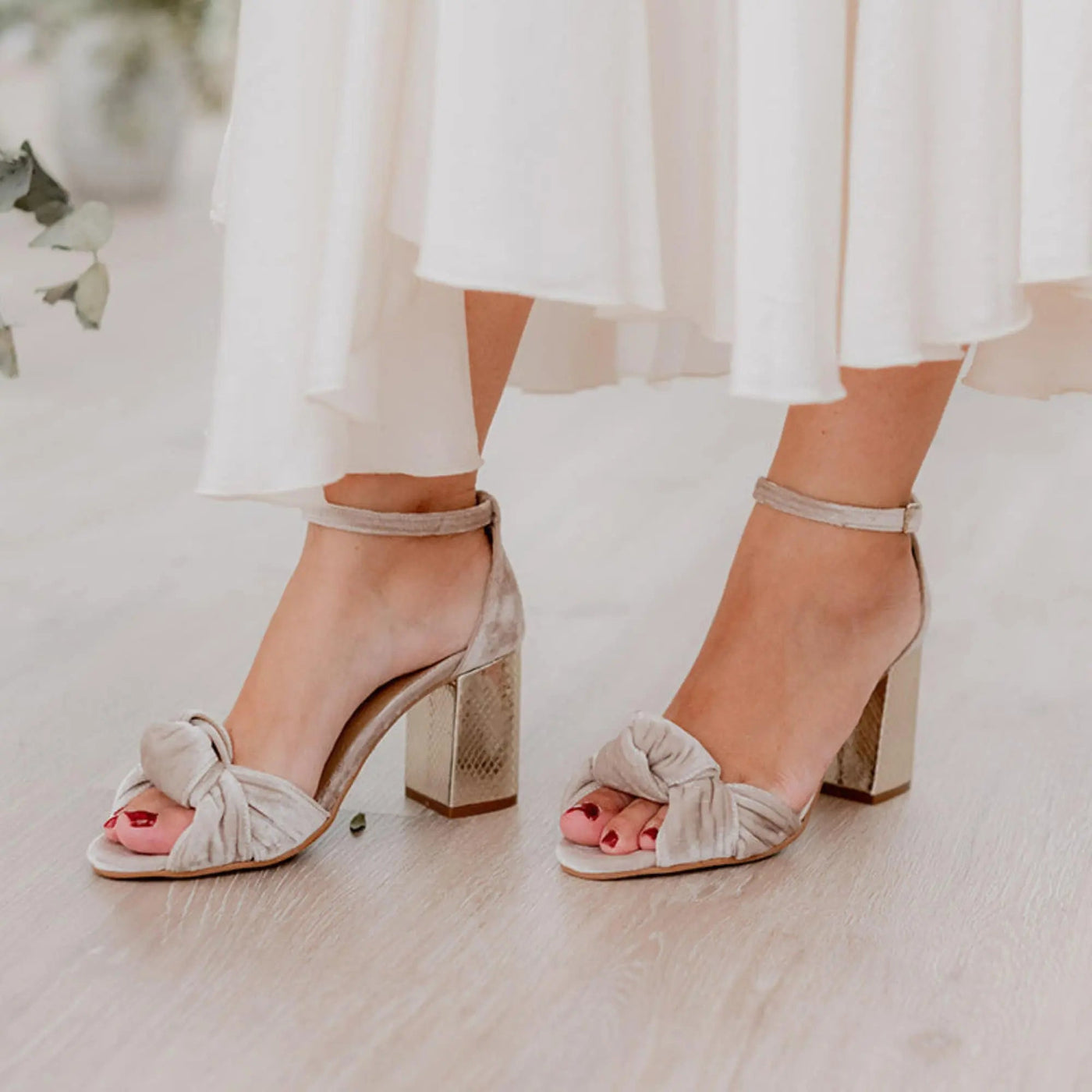 Burgundy Velvet Block Heel Bridal Heels VOWALISSE bridal shoes – view 1