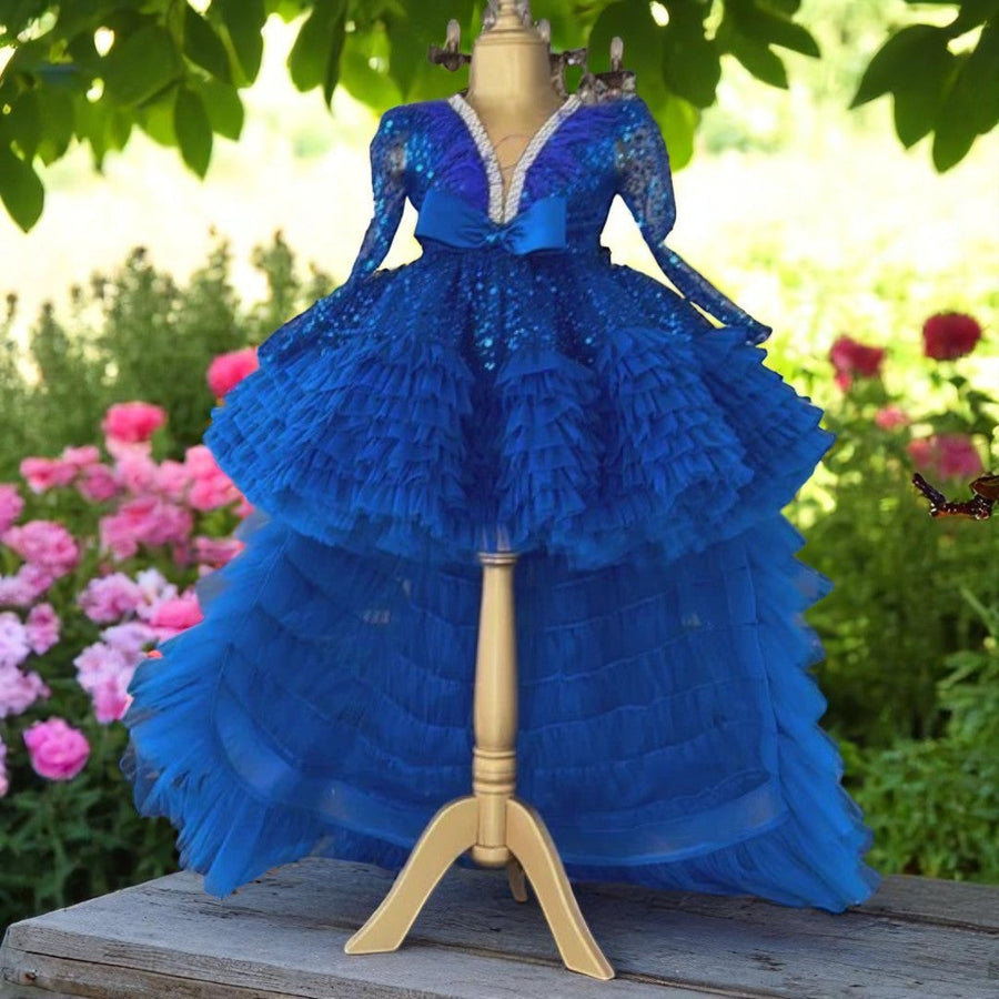 Cleopatra Blue Mermaid Birthday Dress For Girls – Vowalisse