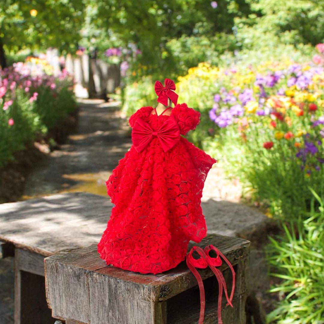 Jeremy Red Mermaid Birthday Dress For Girls, baby girl first birthday dress, additional product image 3 by Vowalisse