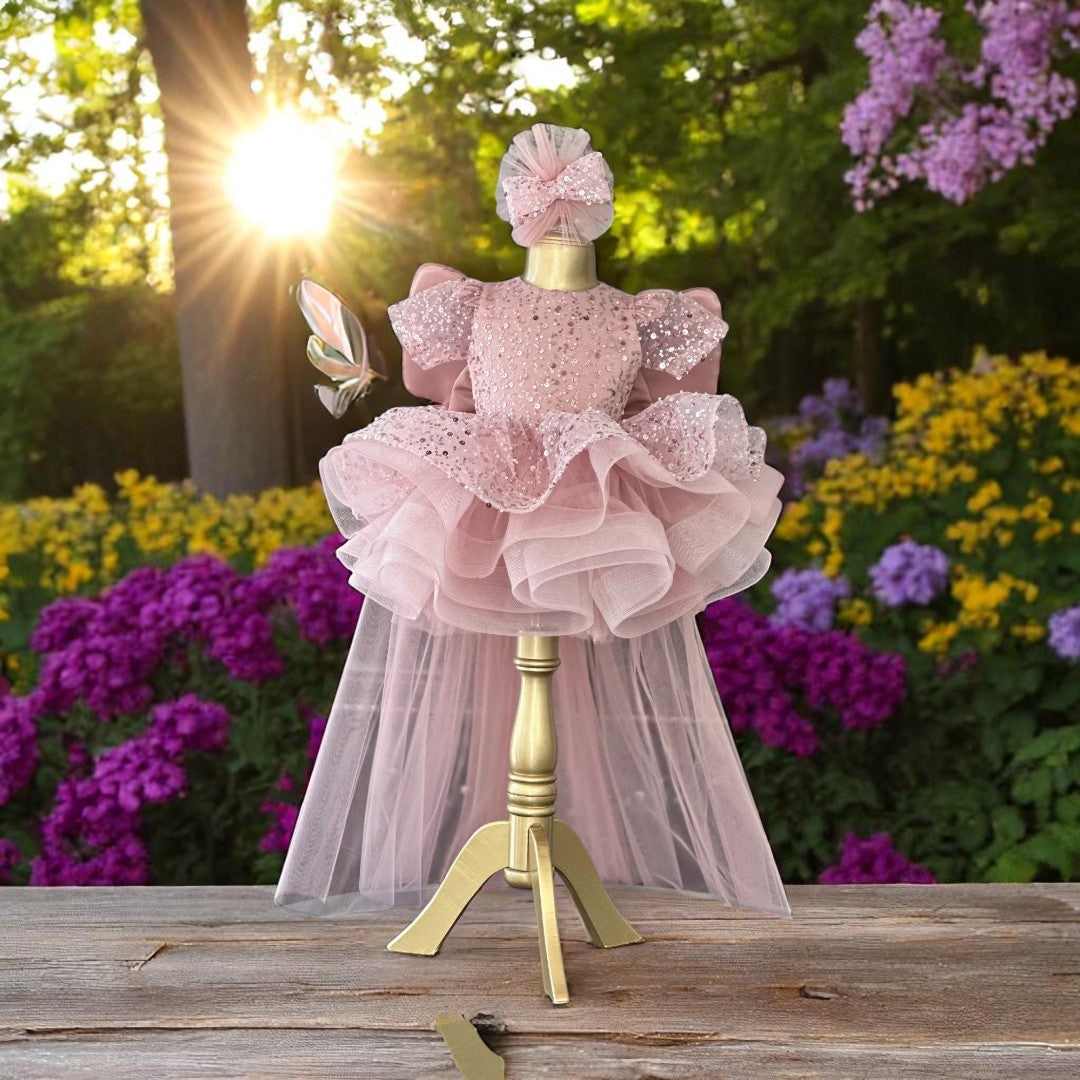 Shiny White Mermaid Birthday Dress For Girls, baby girl first birthday dress, additional product image 4 by Vowalisse