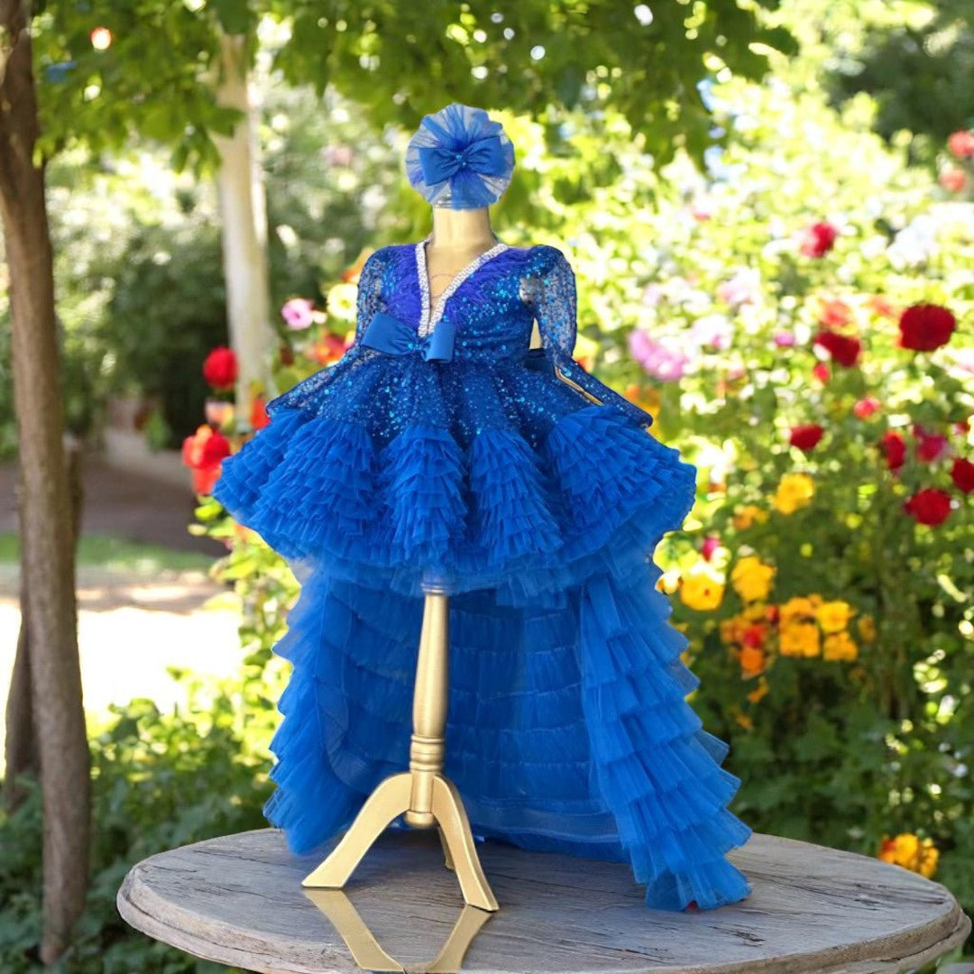 Cleopatra Blue Mermaid Birthday Dress For Girls, baby girl first birthday dress, additional product image 7 by Vowalisse