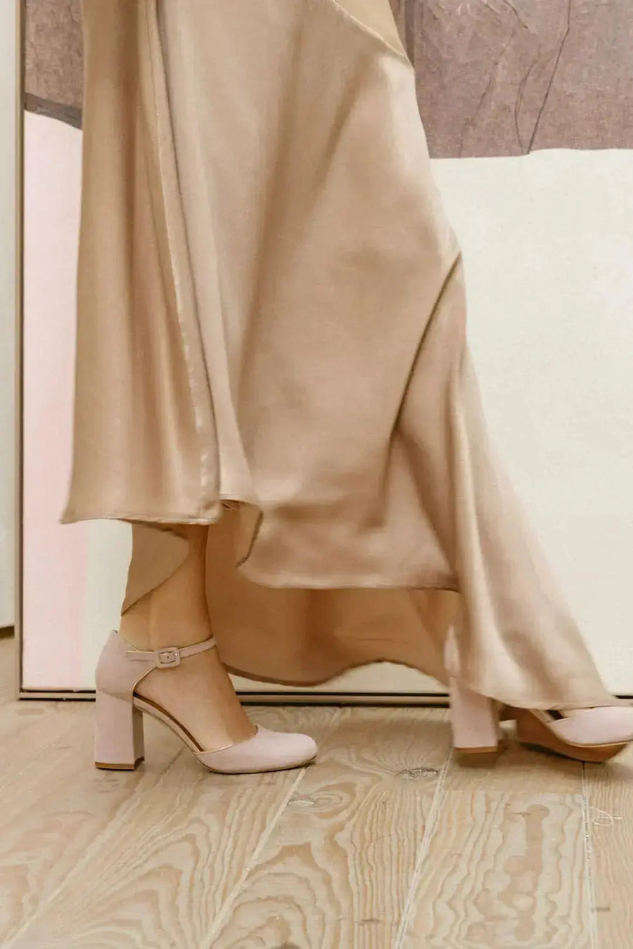 Silver Velvet Block Heel Bridal Heels | VOWALISSE