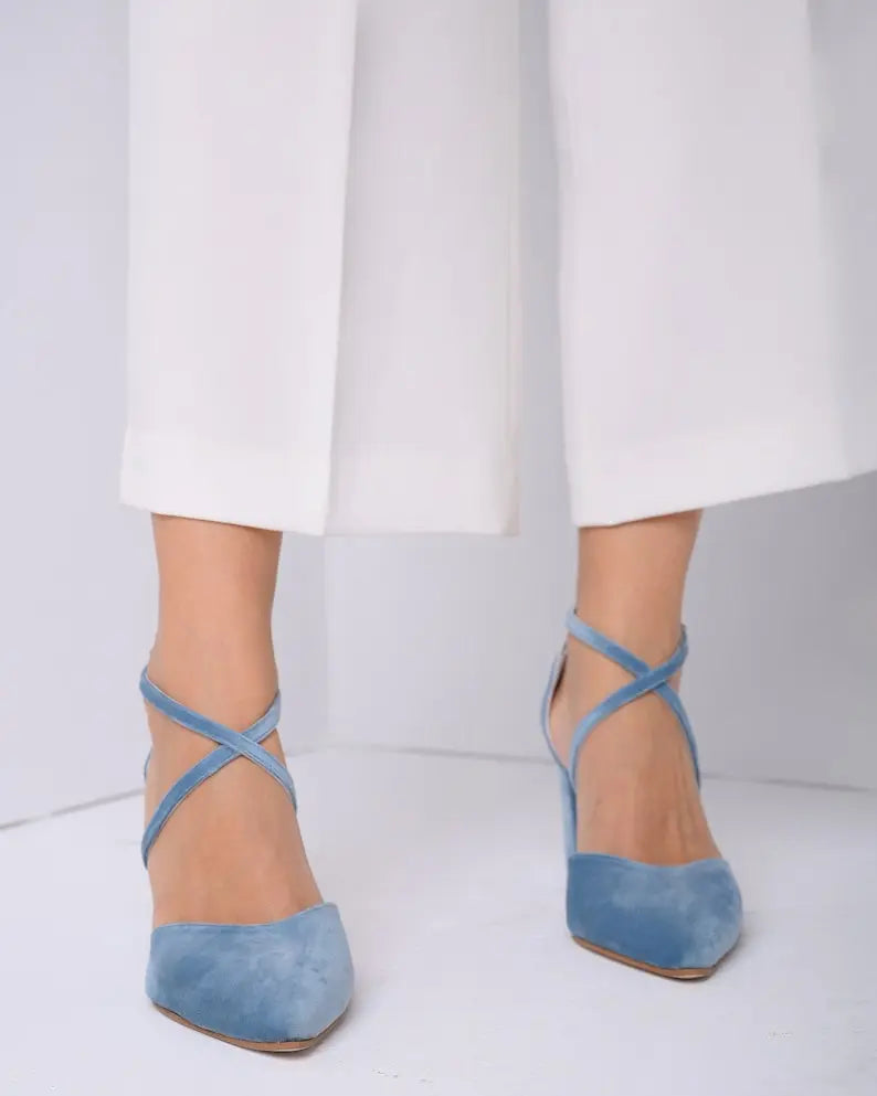 Blue Bridal Heels VOWALISSE bridal shoes – view 2