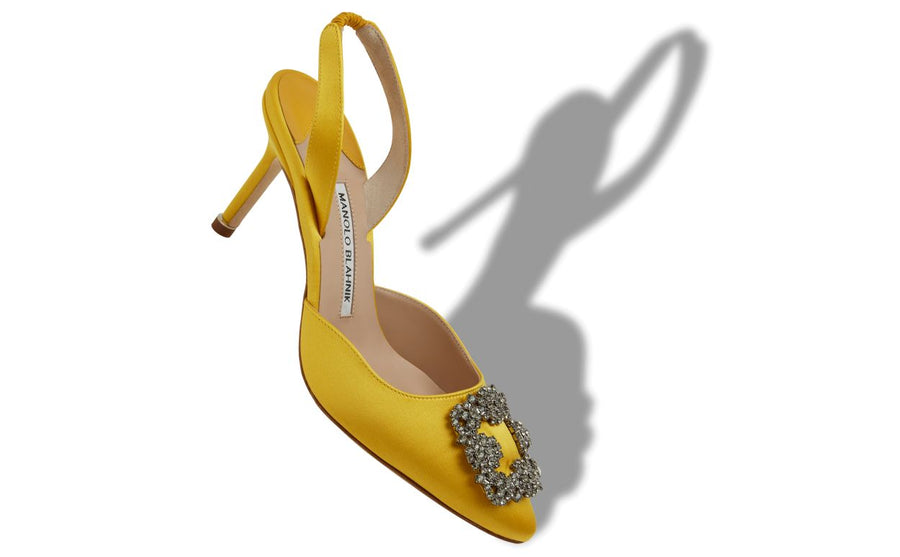 Alessia Crown Yellow Jewel Buckle Slingbacks