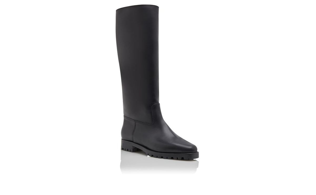 Violetta Flame Black Signature Mid-Calf Boots – top view showing black refined detailing, Vowalisse