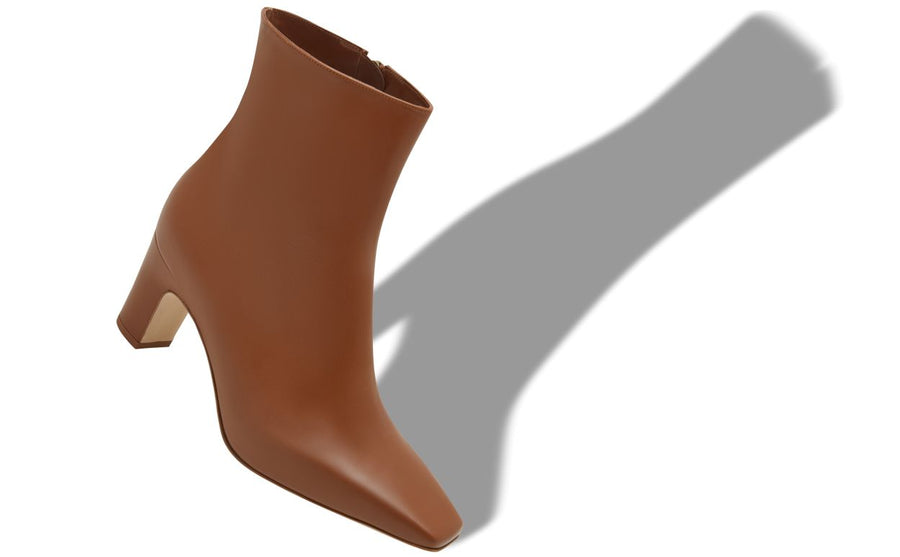 Alessia Halo Brown Pointed Toe Ankle Boots