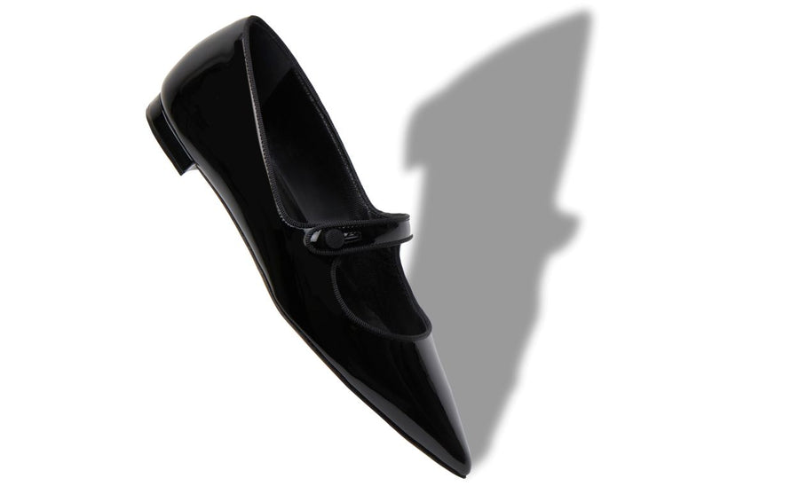 Emmeline Flame Black Pointed Toe Mary Jane Shoes