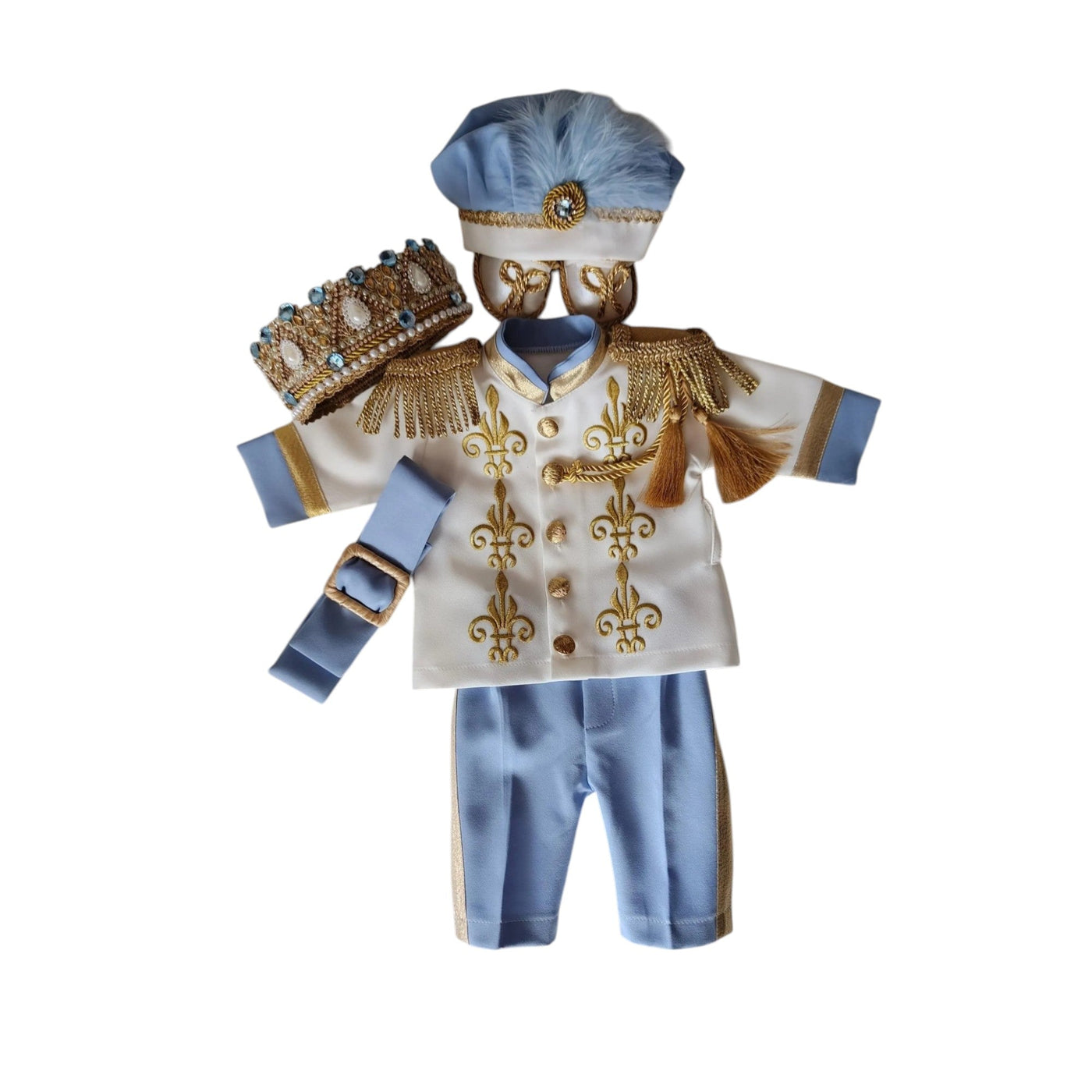 Sets Personalized Baby Prince Costume, baby boy first birthday outfit, main product image by Vowalisse