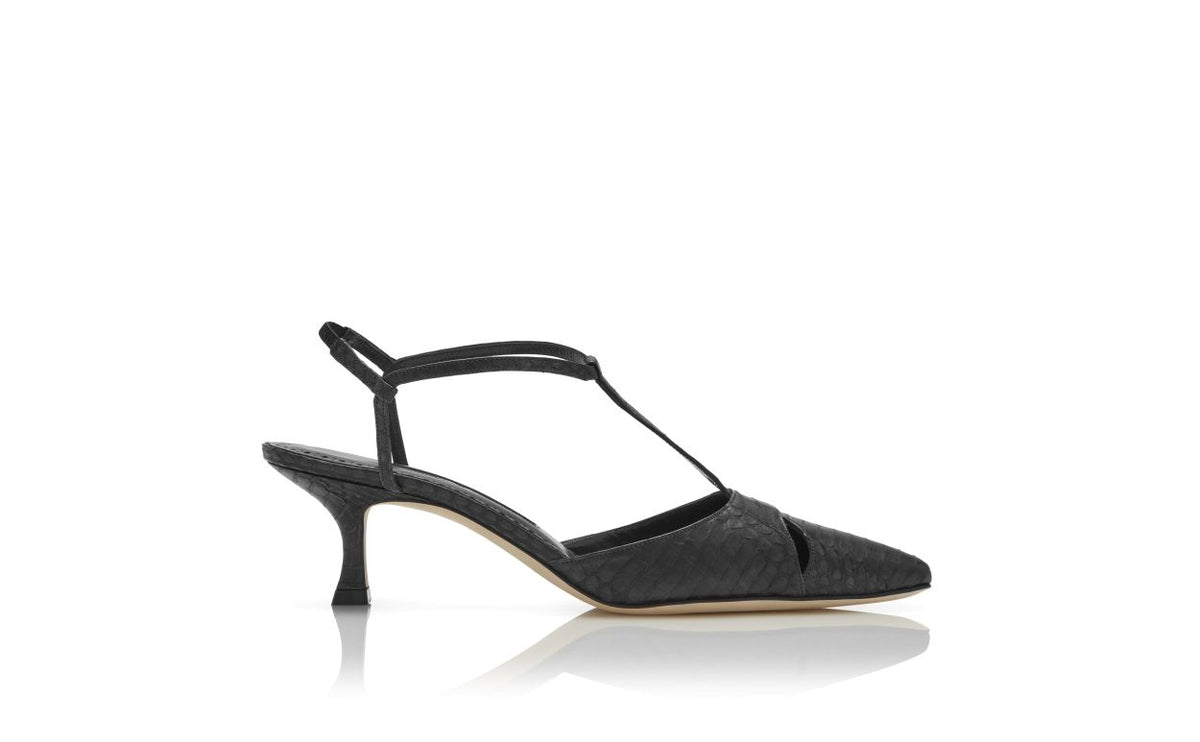 Valentina Élan Black T-Bar T-Bar Shoes – side profile showing black t-bar, slingback, Vowalisse
