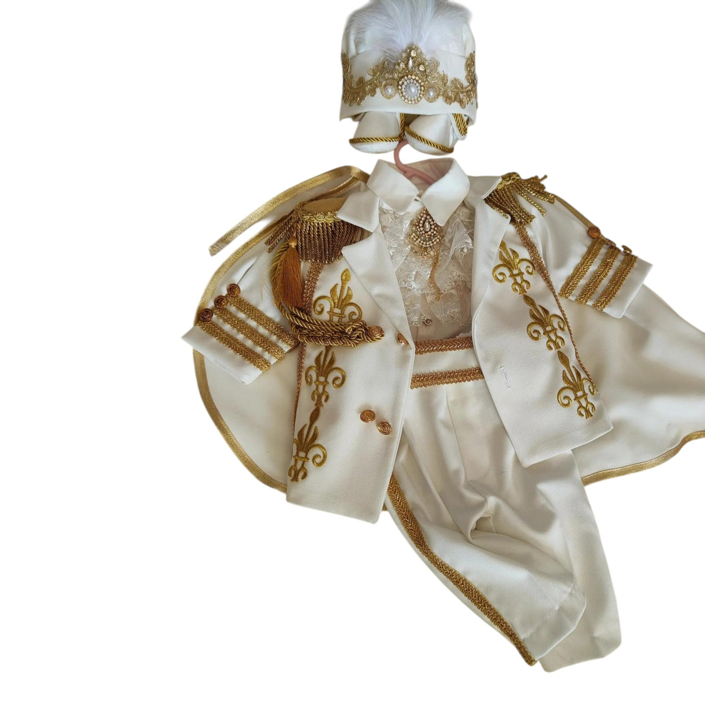 Baptism White & Gold Baby Boy Baptism Prince baby boy first birthday outfit, additional product image 4 by Vowalisse