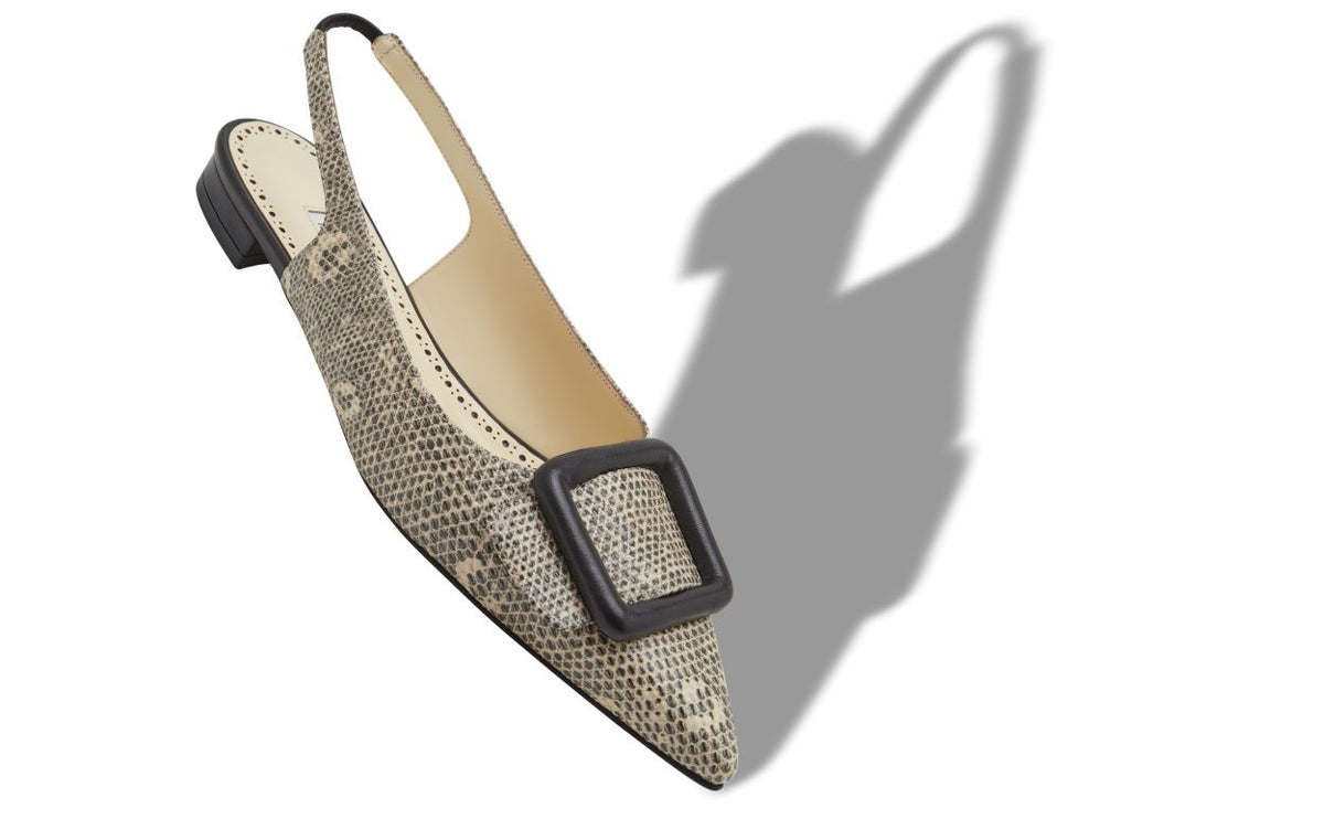 Amelie Halo Black Slingback Slingbacks – front three-quarter view showing black slingback, pointed toe, Vowalisse