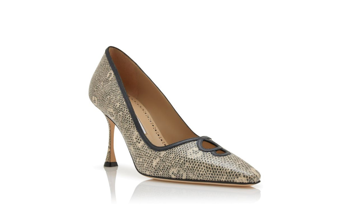 Adriana Shine Neutral Almond Toe Pumps – top view showing neutral almond toe, Vowalisse