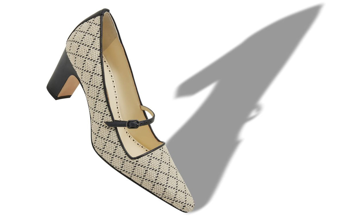 Seraphina Muse Neutral Almond Toe Mary Jane Shoes – front three-quarter view showing neutral almond toe, nappa leather…